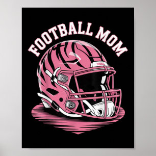 Poster Capacete Energia de Mãe de Futebol Americano Rosa