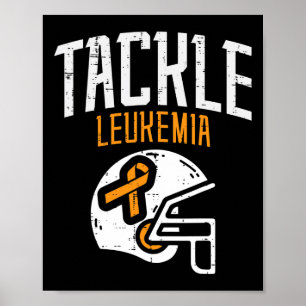 Poster Capacete Enfrentar Leucemia Laranja Fita Câncer de