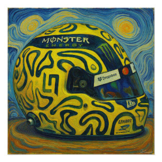 Póster Capacete F1 Lando