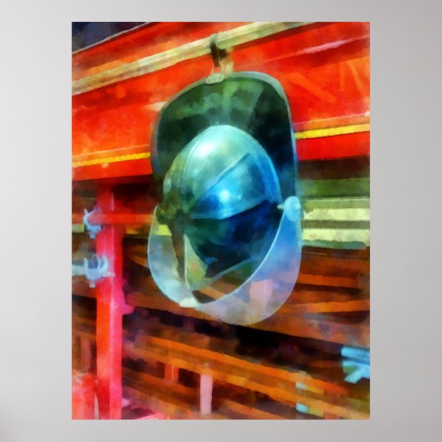 Poster Capacete Prendendo Caminhão de Fogo (Frente)