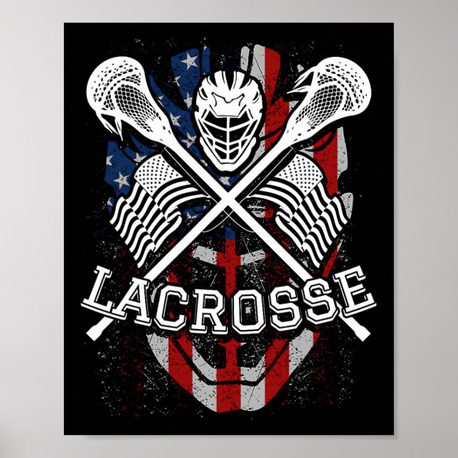 Poster Capacetes De Lacrosse E Sticks (Frente)