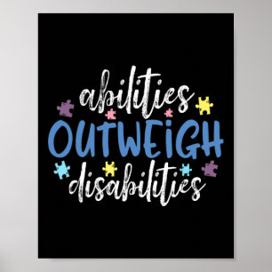 Poster Capacidade Supera Deficiências Autismo Sensibiliza