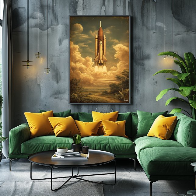Poster Cape Canaveral Rocket – Mid-Century Retro Space (Criador carregado)