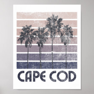 Poster Cape Cod Machusetts Praia Férias de Verão Vintage