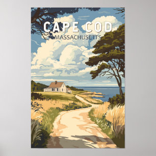 Poster Cape Cod Massachusetts Viagem Arte Vintage