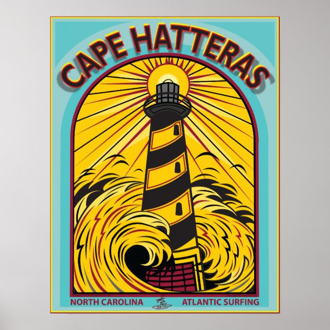 PÓSTER CAPE HATTERAS ATLÂNTICO SUPERIOR À CAROLINA DO NOR (Frente)