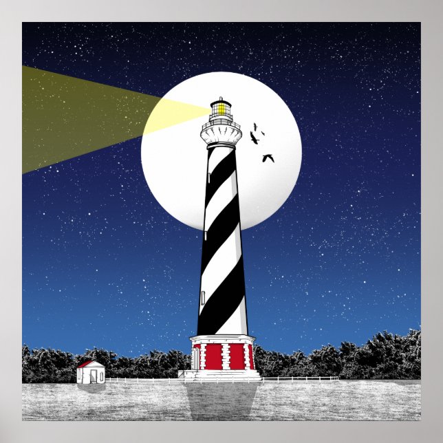 Poster Cape Hatteras Lighthouse Carolina do Norte (Frente)