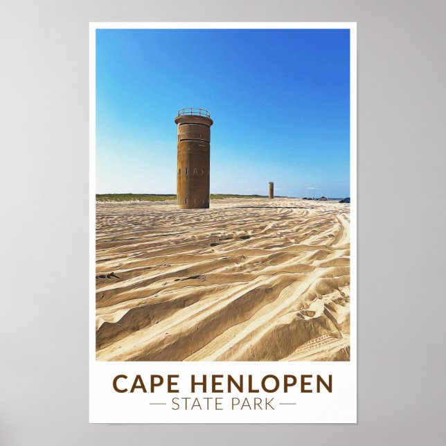 Poster Cape Henlopen State Park Delaware Watercolor (Frente)
