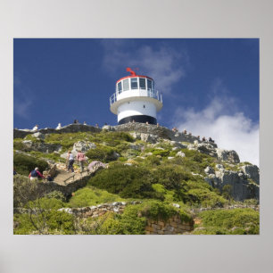 Póster Cape Town, South Africa. A lighthouse on the