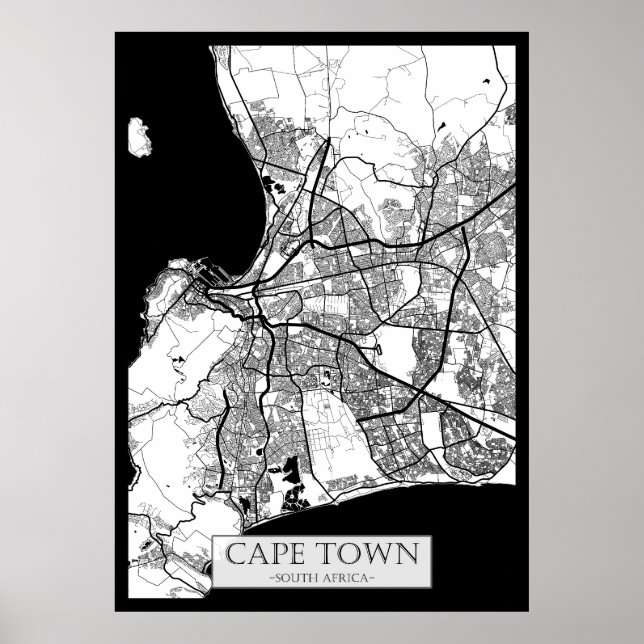 Poster Cape Town South Africa Map (Frente)