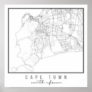 Poster Cape Town South Africa Street Map