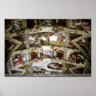 Póster Capela de Sistine, vaticano, Roma, Italia