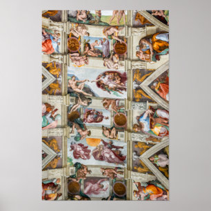 Poster Capela Sistina Michelangelo - Vaticano, Roma, Itá