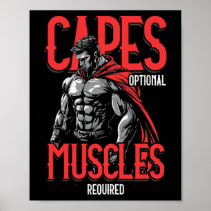 Poster Capes Opcionais Músculos Necessários Piada de Acad