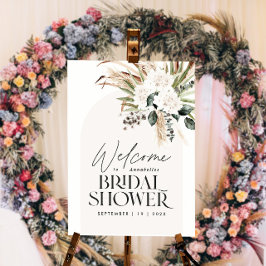 Poster Capim pampas para chá de noiva moderno boho elegan