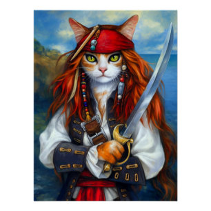 Póster Capitã das Garras do Mar de Azure   Pirata Cat