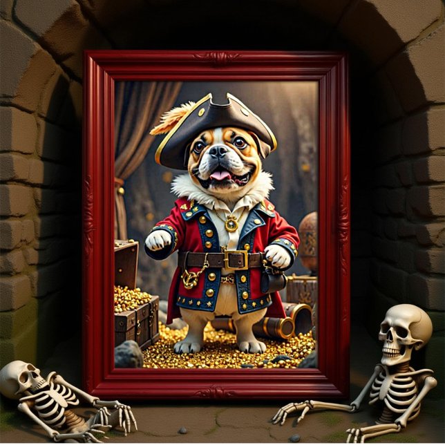 Poster Capitã do Pirata do Bulldog Francês (Criador carregado)
