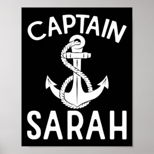 Poster Capitã Sarah Âncora Barco Iate Navegação Navio 