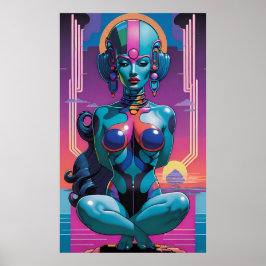 Poster Capital em Nova Metrópolis Sci-Fi Fantasy Pin-Up