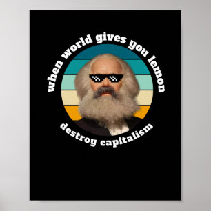 Poster Capitalismo engraçado Karl Marx Sticker