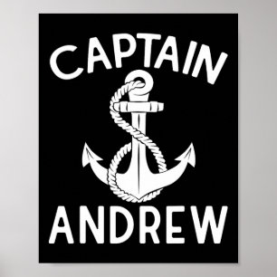 Poster Capitão Andrew Embarcação Barco Iate Navio Âncora
