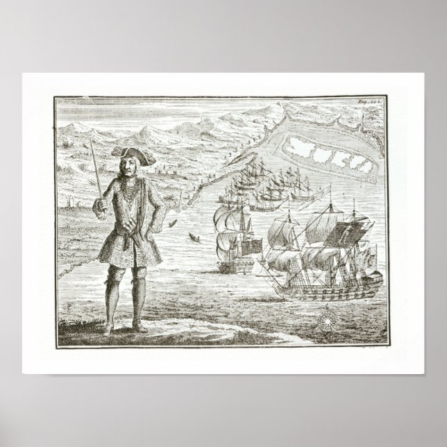 Póster Capitão Bartholomew Roberts (1682-1722) com dois s (Frente)