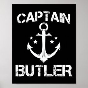 Poster Capitão Butler Funny Birthday - Apelido Personaliz