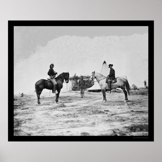 Póster Capitão Custer & General Pleasonton Falmouth 1863 (Frente)