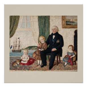 Póster Capitão da Marinha Victoriana Família Haifa Bay