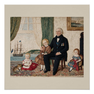 Póster Capitão da Marinha Victoriana Família Haifa Bay