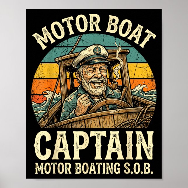 Poster capitão de barco a motor (Frente)