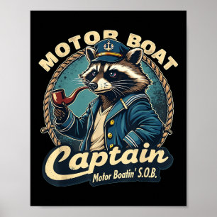 Poster Capitão de Barco a Motor Engraçado Memes de Guaxin