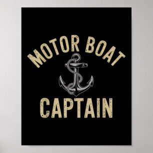 Poster Capitão de Lancha Vida Náutica Explorador Marinho
