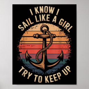 Poster Capitão de veleiro e velejador de barco à vela
