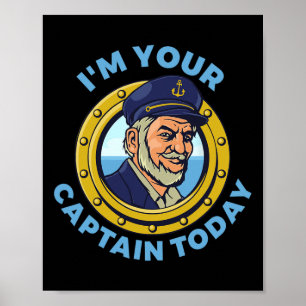Poster Capitão de Vida de Barco Navegando Marinheiro Barc