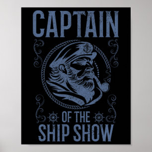 Poster Capitão do barco engraçado de barco 1