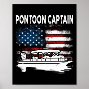 Poster Capitão do Pontão de Barco no 4 de Julho Pontoon B