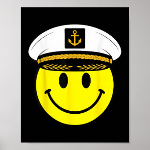 Poster Capitão dos anos 70 Rosto Sorridente Amarelo Sorri