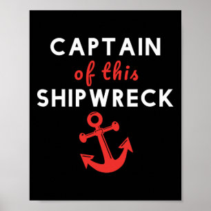 Poster Capitão Engraçado de Barco Este Âncora de Navio Na