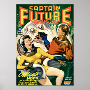 Póster Capitão Futuro e a gota pegajosos branca