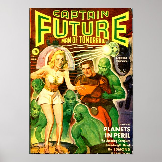 Póster Capitão Futuro — Planetas em Perigo (Frente)