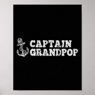 Poster Capitão Grandpop Barco Vintage Boat Anch