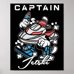 Poster Capitão Jet Ski Esportes Aquáticos Radicais Jetski