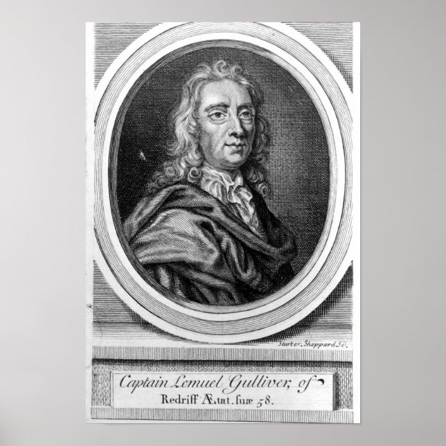 Póster Capitão Lemuel Gulliver, 1726 (Frente)