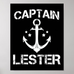 Poster Capitão Lester Funny Birthday Nome Personalizado B