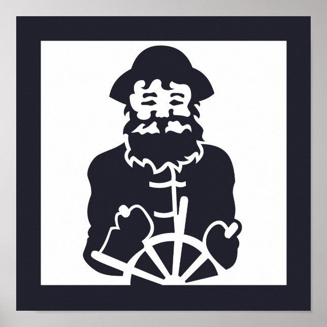 Poster CAPITÃO náutico no mar | (Frente)