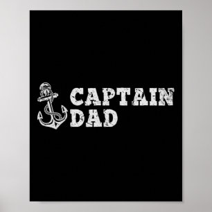Poster Capitão Pai Velho Ferro de Ancorar Navegando Barco