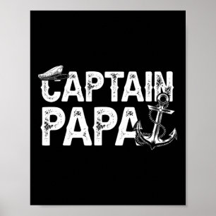 Poster Capitão Papai Pontão Lago Marinheiro Pescaria Barc