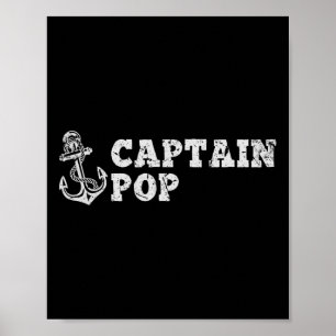 Poster Capitão Pop Navegação Barco Vintage Âncora de Barc