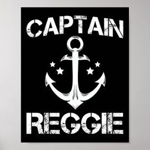Poster Capitão Reggie Funny Birthday Nome Personalizado B